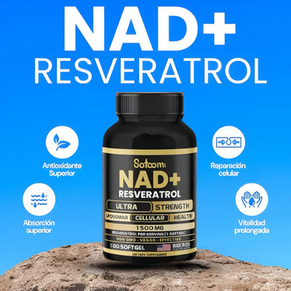 NAD+RESVERASTROL - Cápsulas de Reparación Celular 🌿💡 (60 Cápsulas)