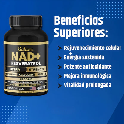 NAD+RESVERASTROL - Cápsulas de Reparación Celular 🌿💡 (60 Cápsulas)