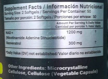 NAD+RESVERASTROL - Cápsulas de Reparación Celular 🌿💡 (60 Cápsulas)