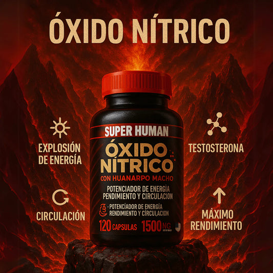 2x1 Óxido Nítrico™ – XL 120 Cápsulas de Óxido Nítrico con Huanarpo para Energía, Potencia y Rendimiento. Importado EE.UU